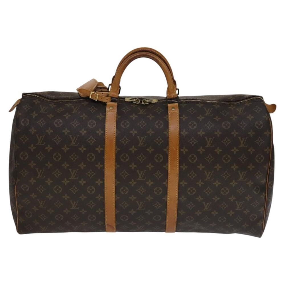 Louis Vuitton Monogram Keepall 60 Travel Bag Brown